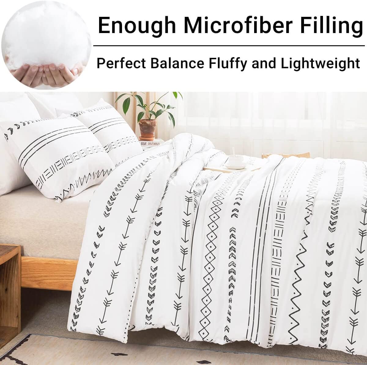 White Boho Comforter Set - TanNicoor