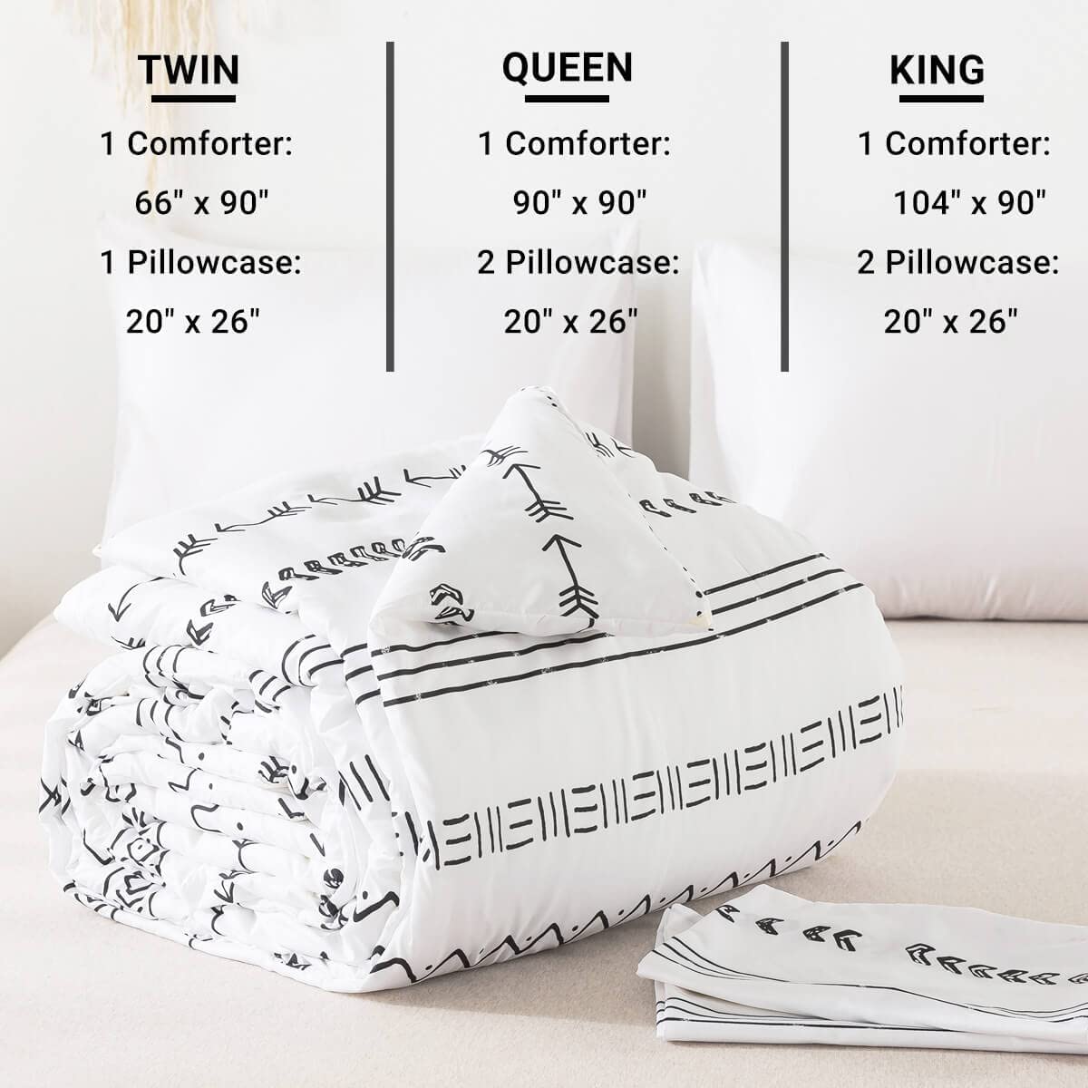 White Boho Comforter Set - TanNicoor