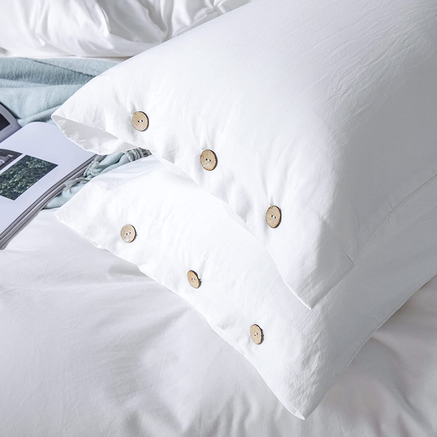 White Washed Cotton Duvet Cover Set - TanNicoor