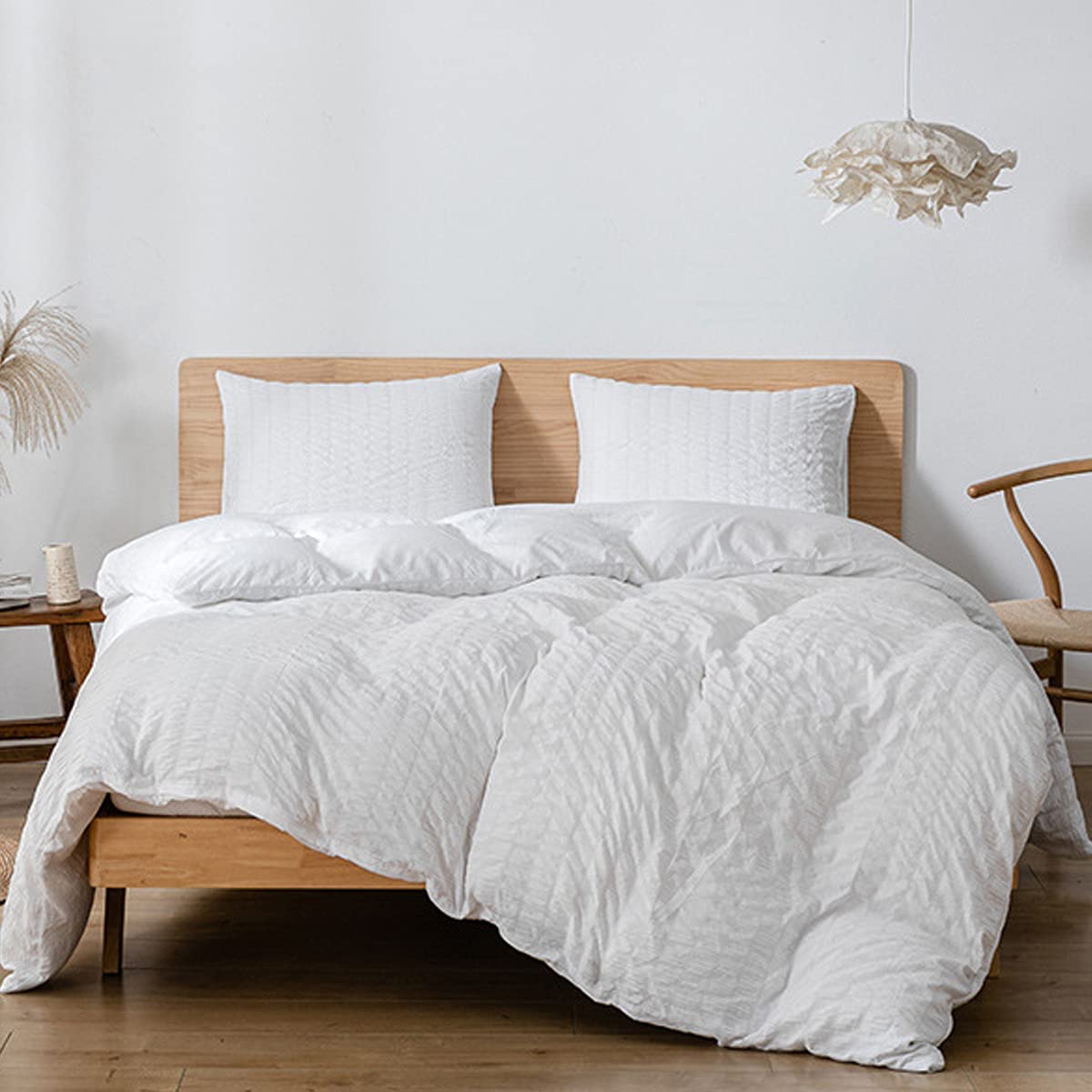 Seersucker Duvet Cover Set - TanNicoor