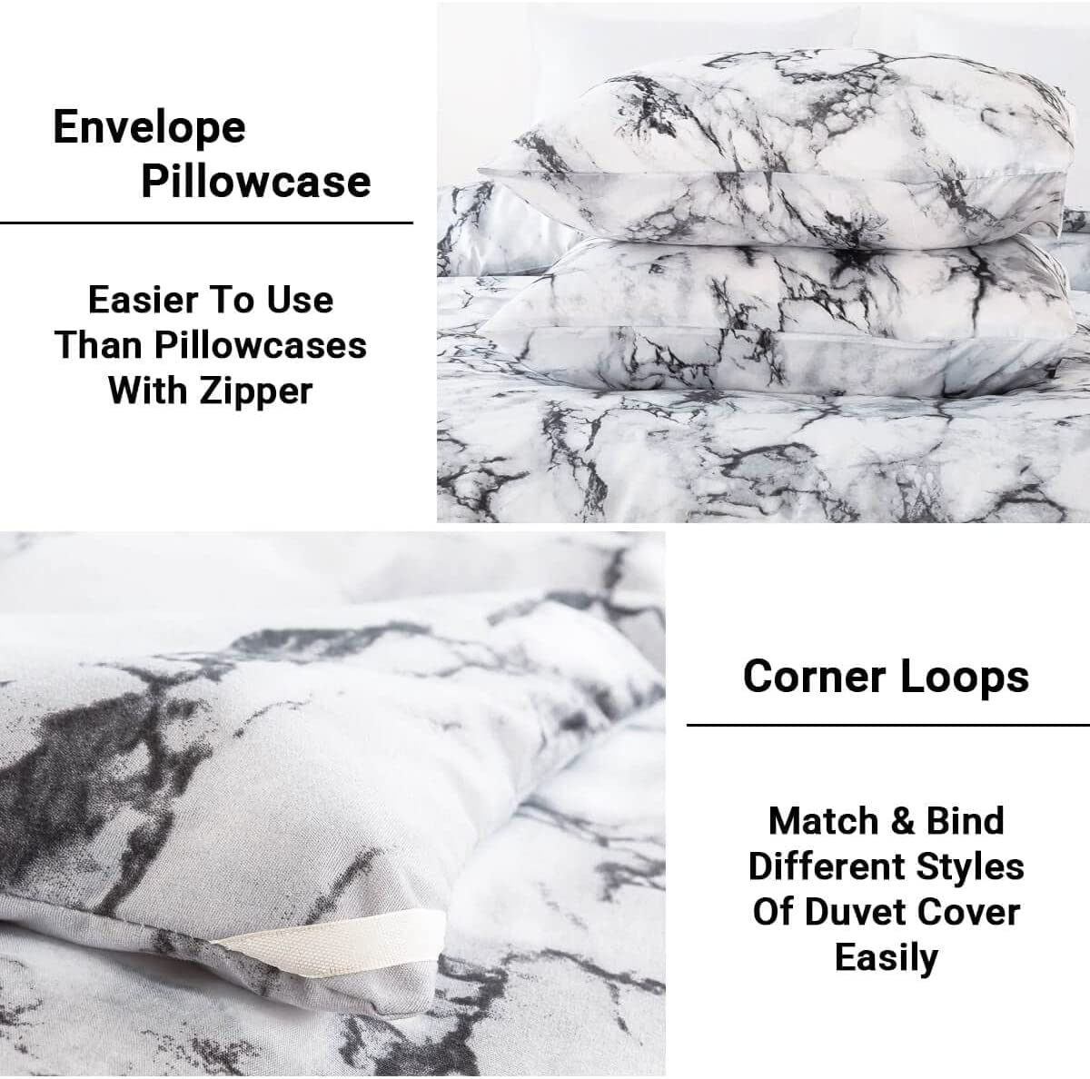 White Marble Comforter Set - TanNicoor