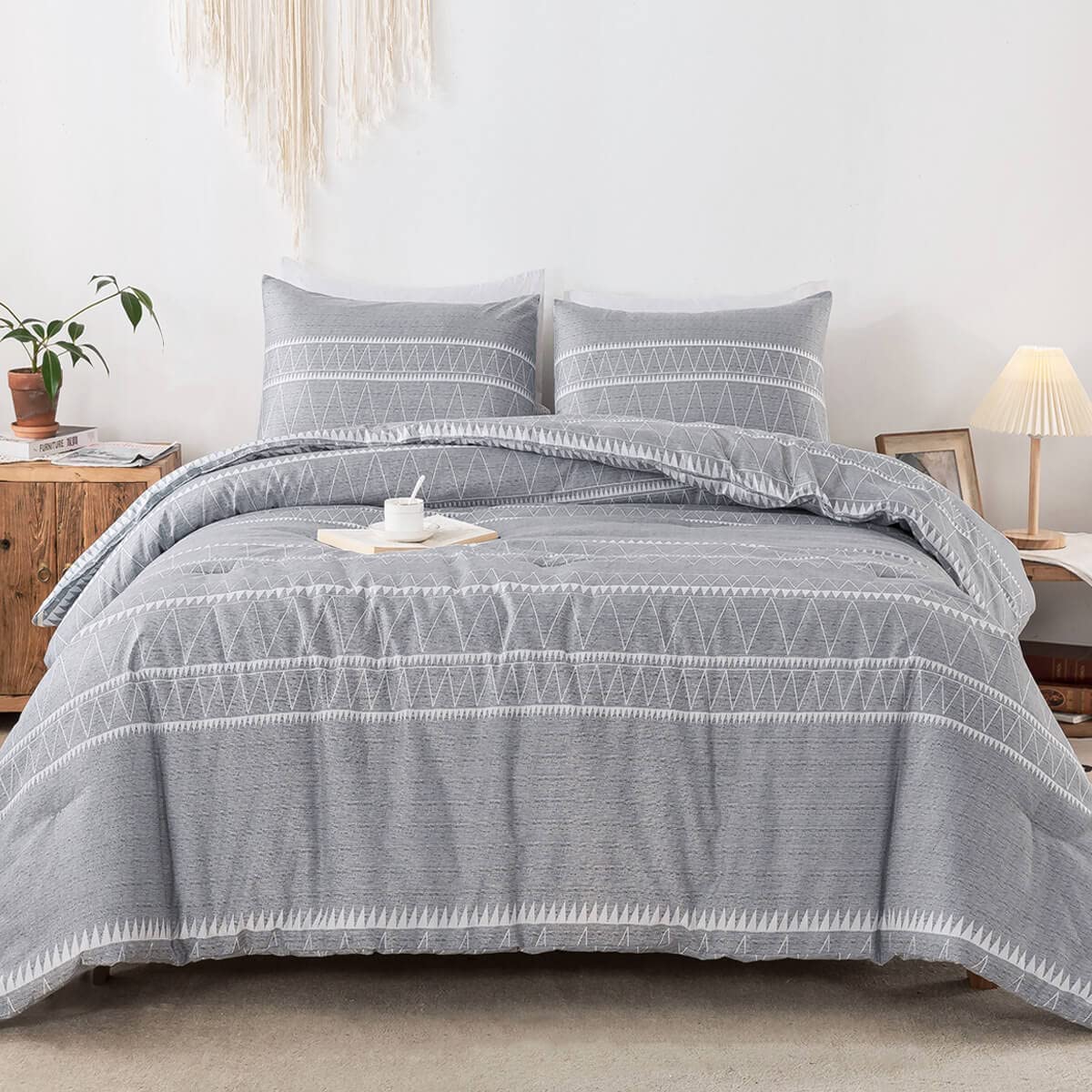 Grey Boho Comforter Set - TanNicoor