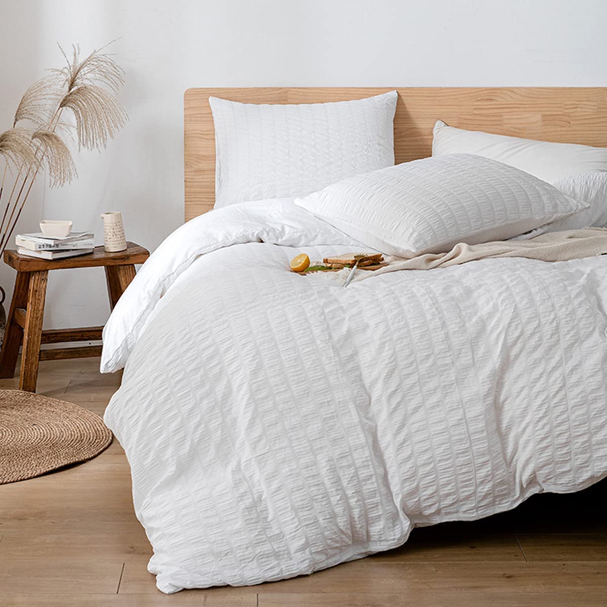 Seersucker Duvet Cover Set - TanNicoor