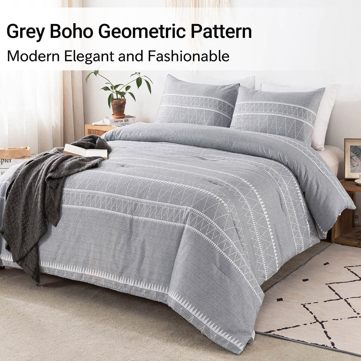 Grey Boho Comforter Set - TanNicoor