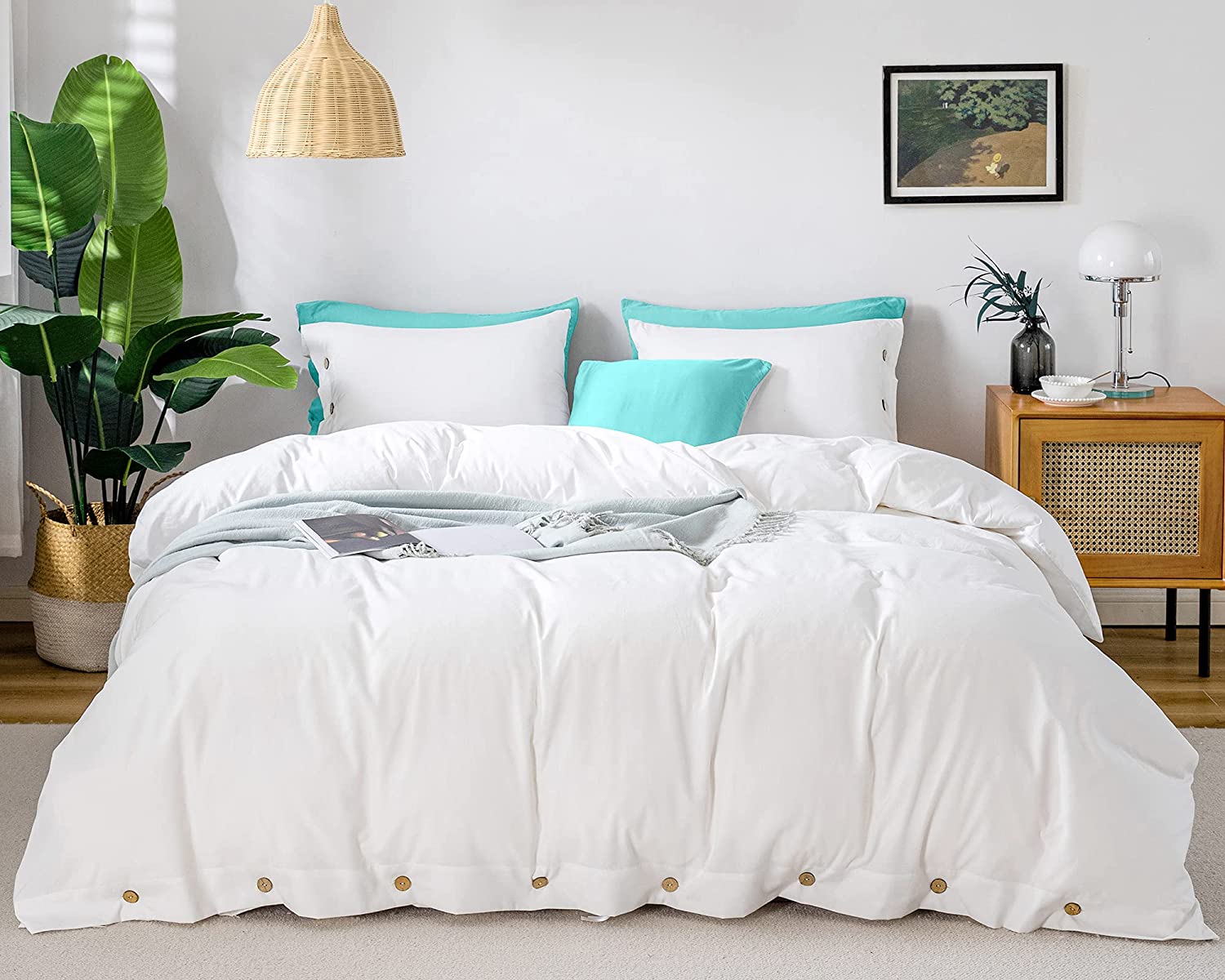 White Washed Cotton Duvet Cover Set - TanNicoor