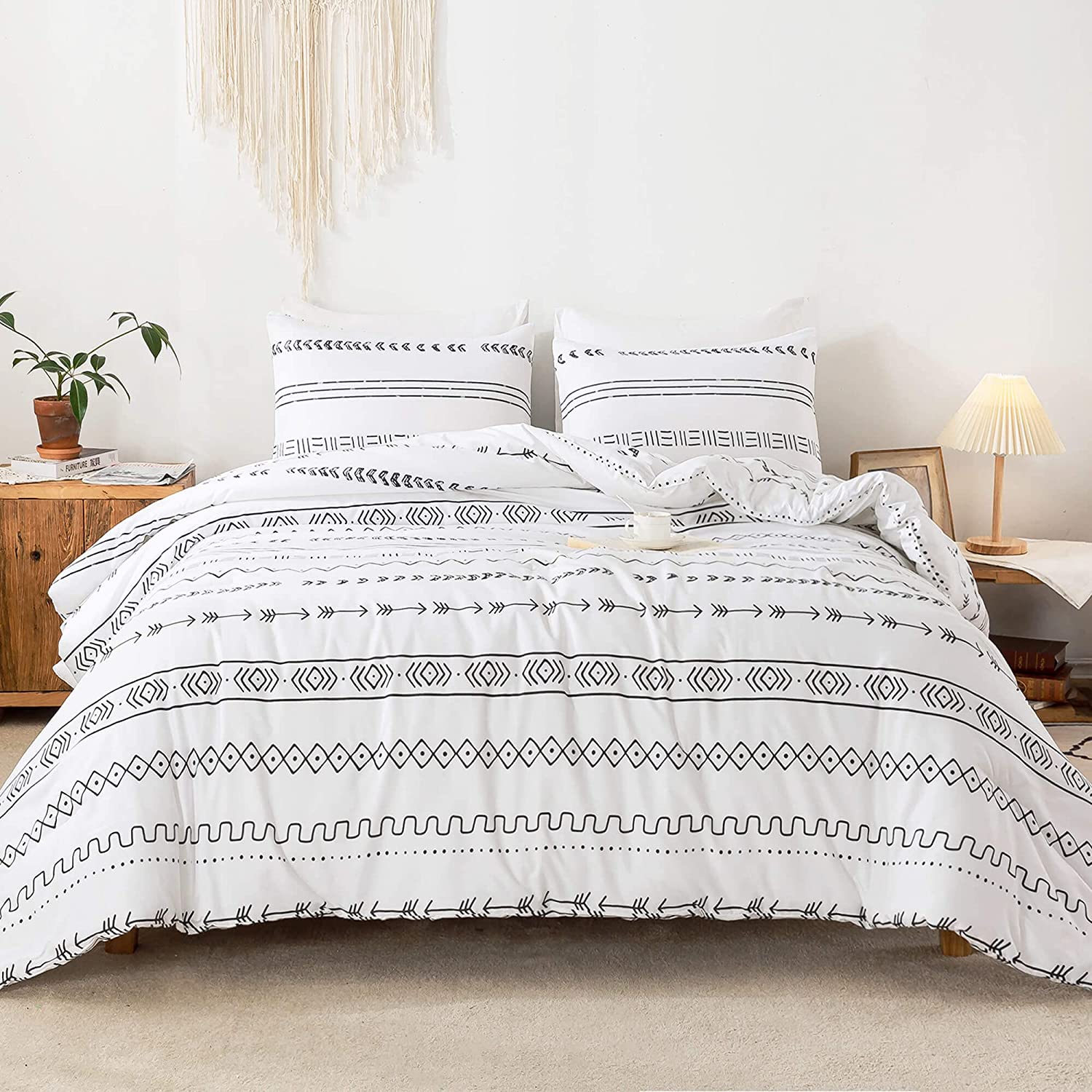 White Boho Comforter Set - TanNicoor